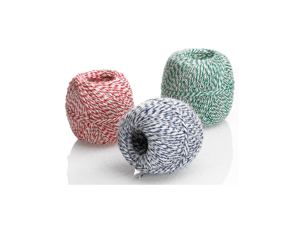 Rullkorvsgarn, röd/vit, 325 m, 200 g