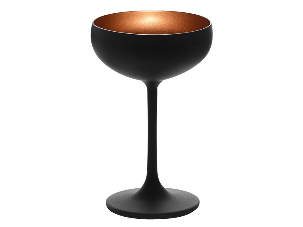 Champagneskål med glas svart/bronze 23cl - 147x90mm
