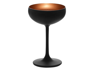 Champagneskål med glas svart/bronze 23cl - 147x90mm
