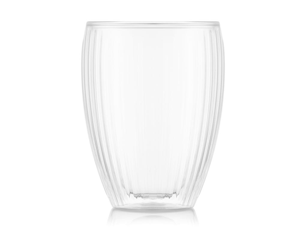 Glas 32 cl dubbelväggig ribbad 2 st Bod