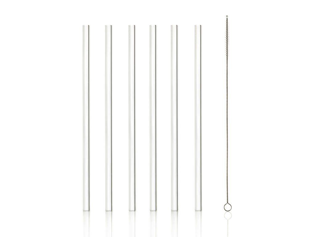 Sugrör - Glas - Klar - 23x9cm