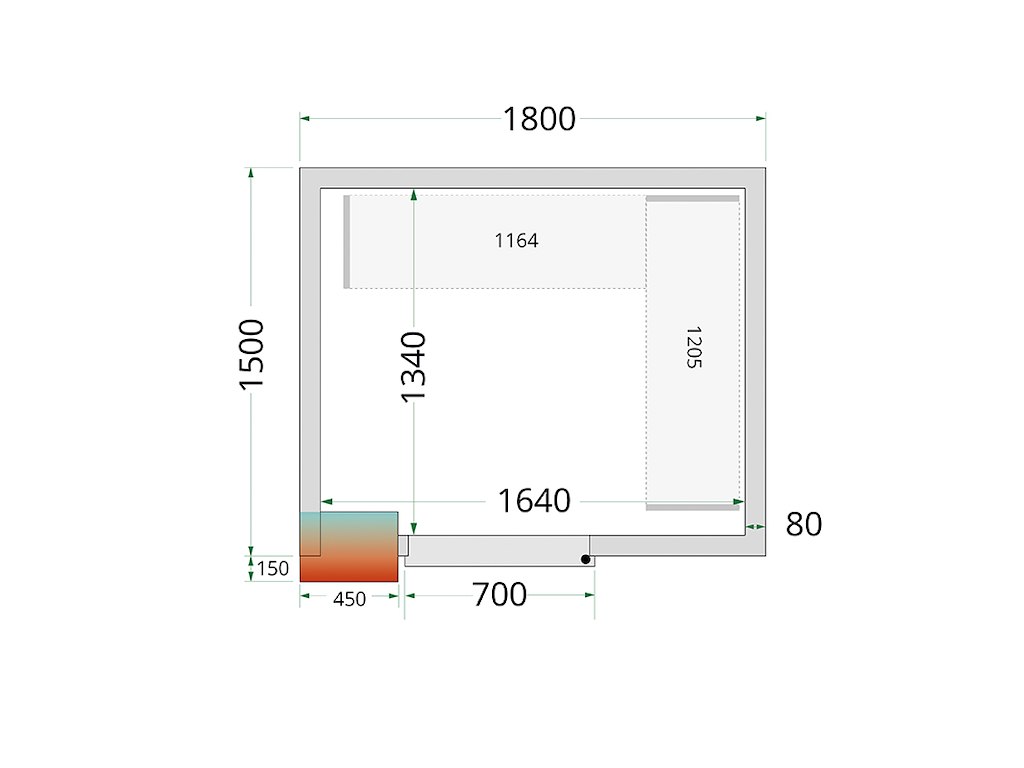 Kylrumspanel 1800x1500x2200 80mm