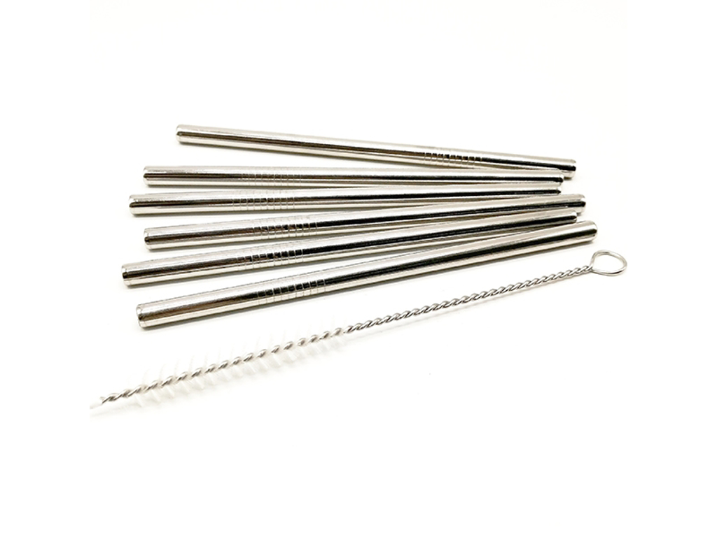 6 raka sugrör + 1 borste