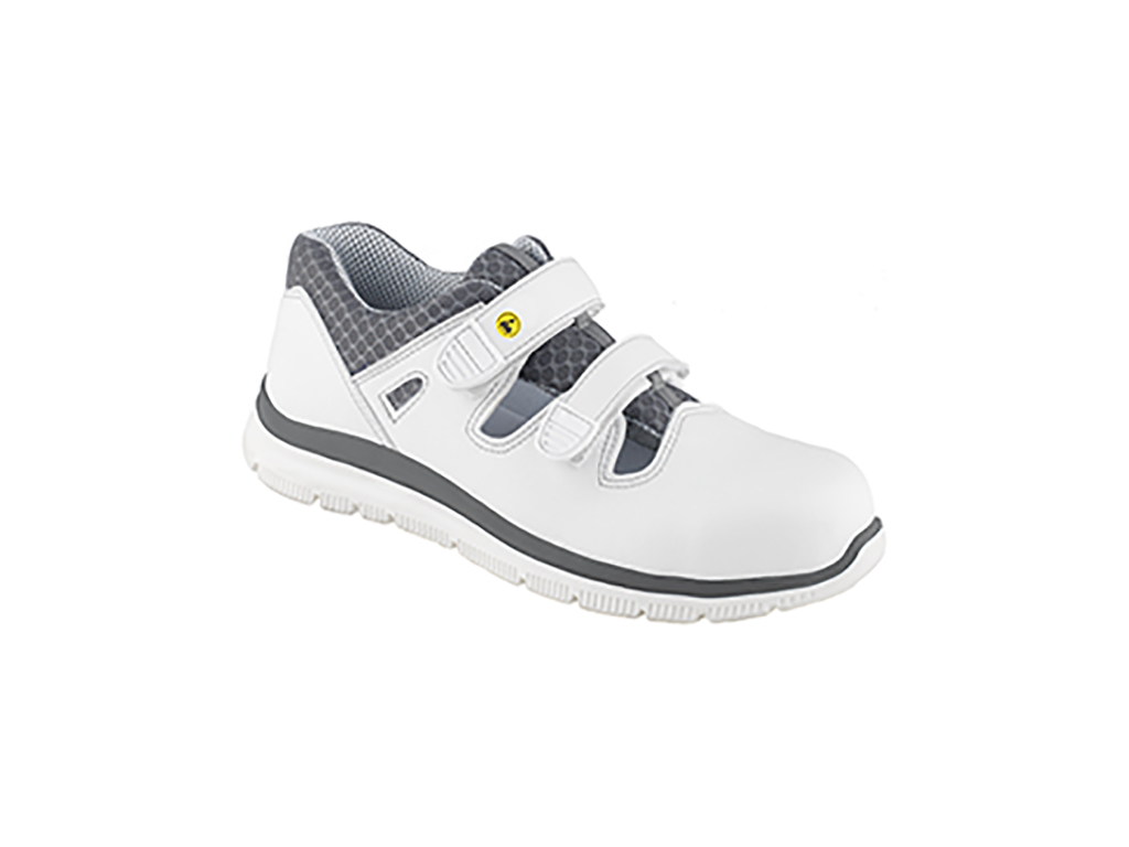 Sko m/velcro bred hvid str 36