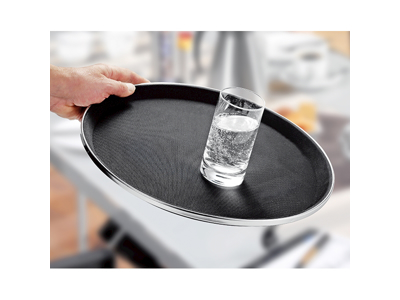 Tjänarbricka Svart Halkskyddande Ø28