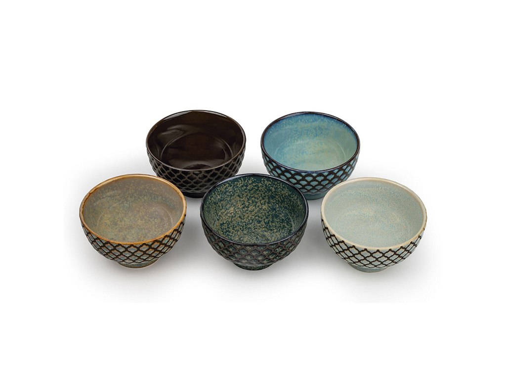 Tekopp 5 st m. Fot Blå/Grön SARA