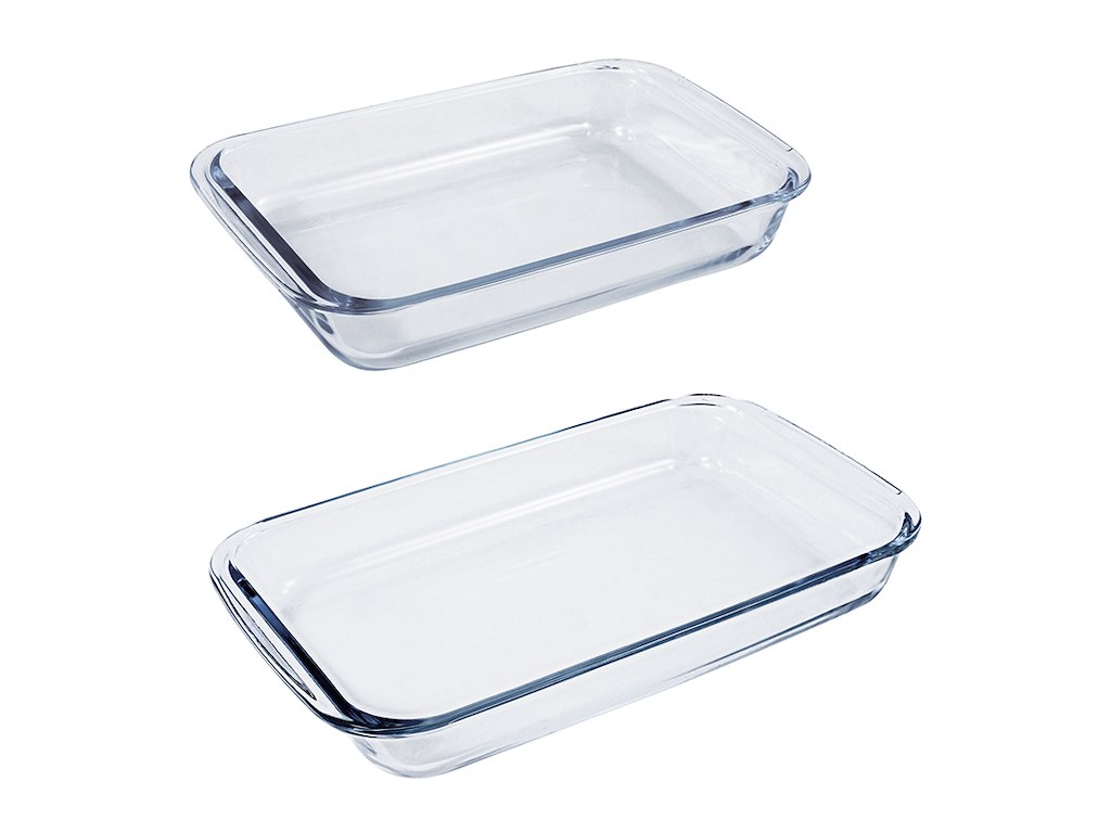 Fad Glas Ovnfast 2stk Aroma 34x20+26x15c