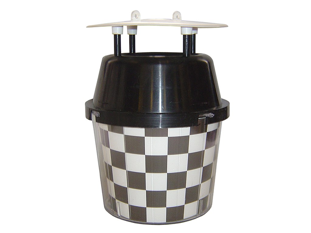 Trattfälla - Plast - Svart/Vit - 1xFeromon - 1xKlistret platta