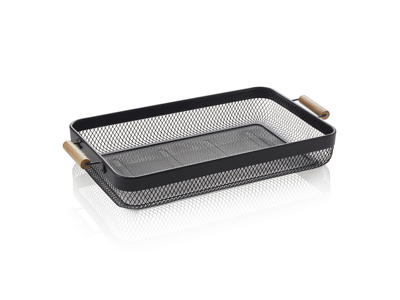 Bädd Svart Nät m/trähandtag 51x26,5x7,5