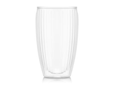 Glas 45 cl dubbelväggig ribbad 2 st Bod