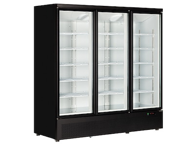 Displayfrysskåp 1090 ltr. Svart -18/-22*