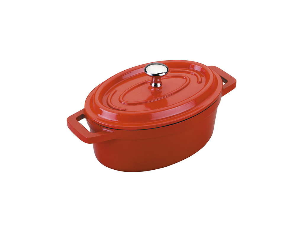 Kastrull, mini gjutalu röd 0,25 l - oval 1