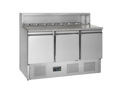Pizzabord GN1/1 3 dörrar m/kyluppsättning GN1/6