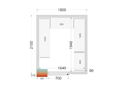 Kylrumspanel 1800x2100x2200 80mm