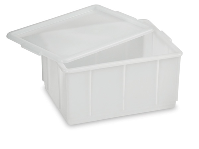 Stapelkasse vit 23 ltr 43x32,5x21 cm u. lock