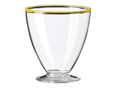 Glas m/fot 30cl Liv i Färg Gul kant