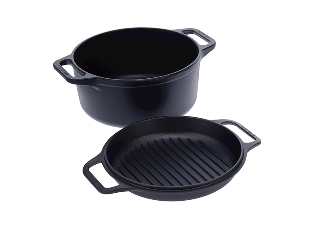 Gryta med lock/grillpanna, Combo Cook, Ø26 cm, Victoria, gjutjärn