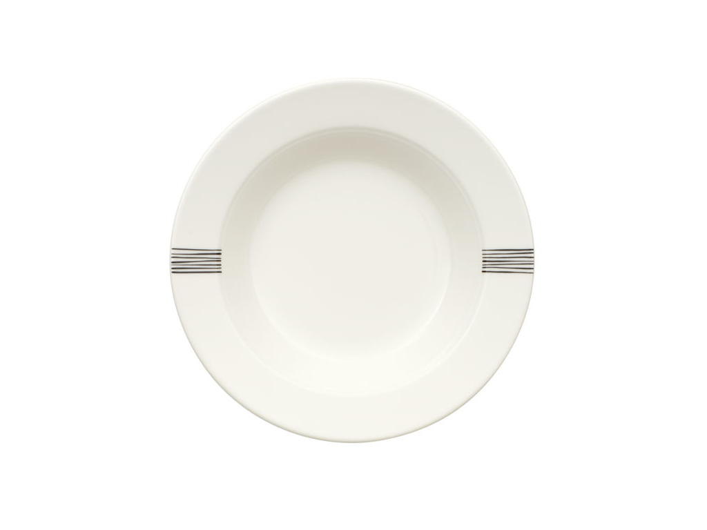 Svarta Linjer Dag Tallrik djup 230 mm