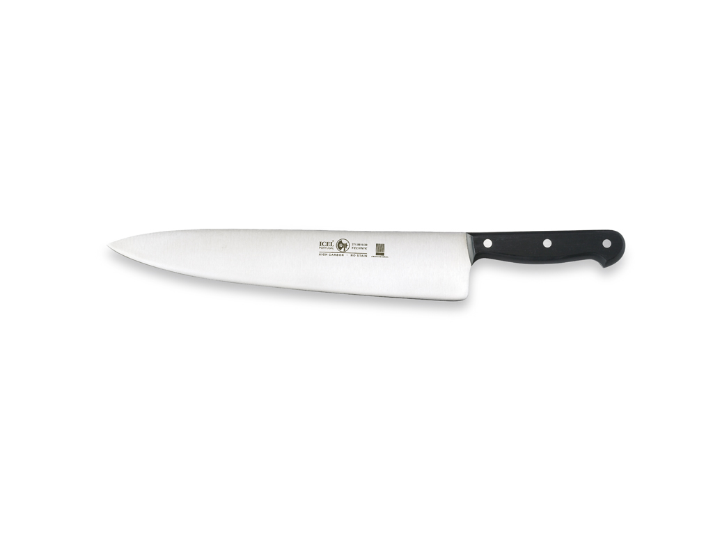 Kockkniv - Rostfritt stål - Svart - 300 mm - Hårdhet 56 HRC