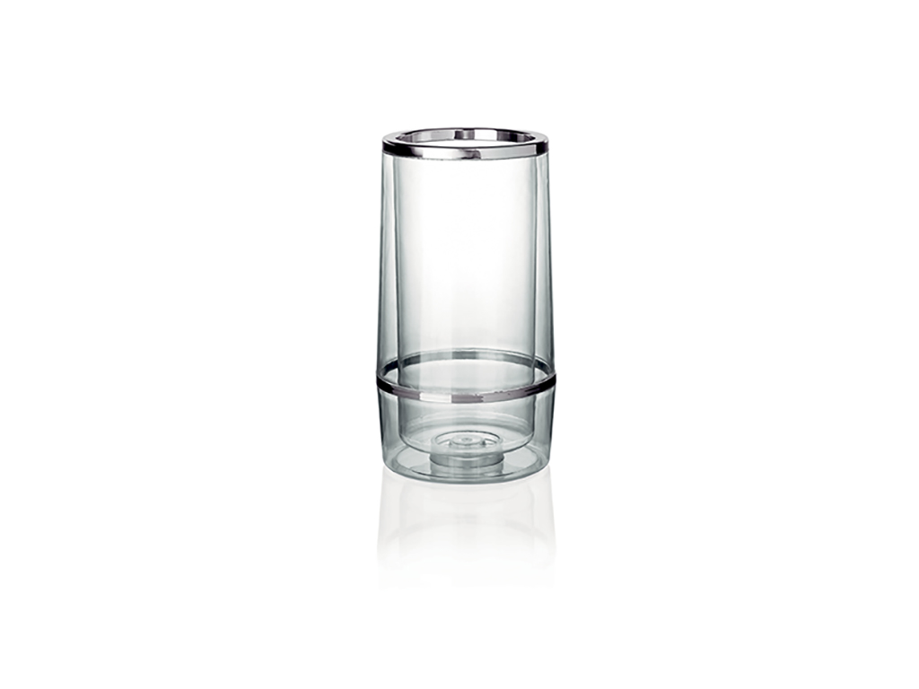 Vinkylare i klar akryl 23 cm m stål kant