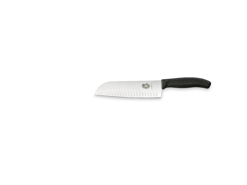 Santokukniv, 17 cm, Victorinox Fibrox, med luftskär