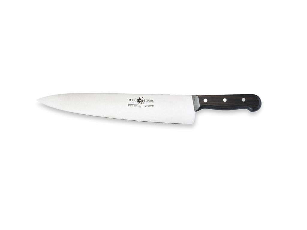 Kockkniv - Rostfritt stål - Rosenträ - 30 cm - 250 g