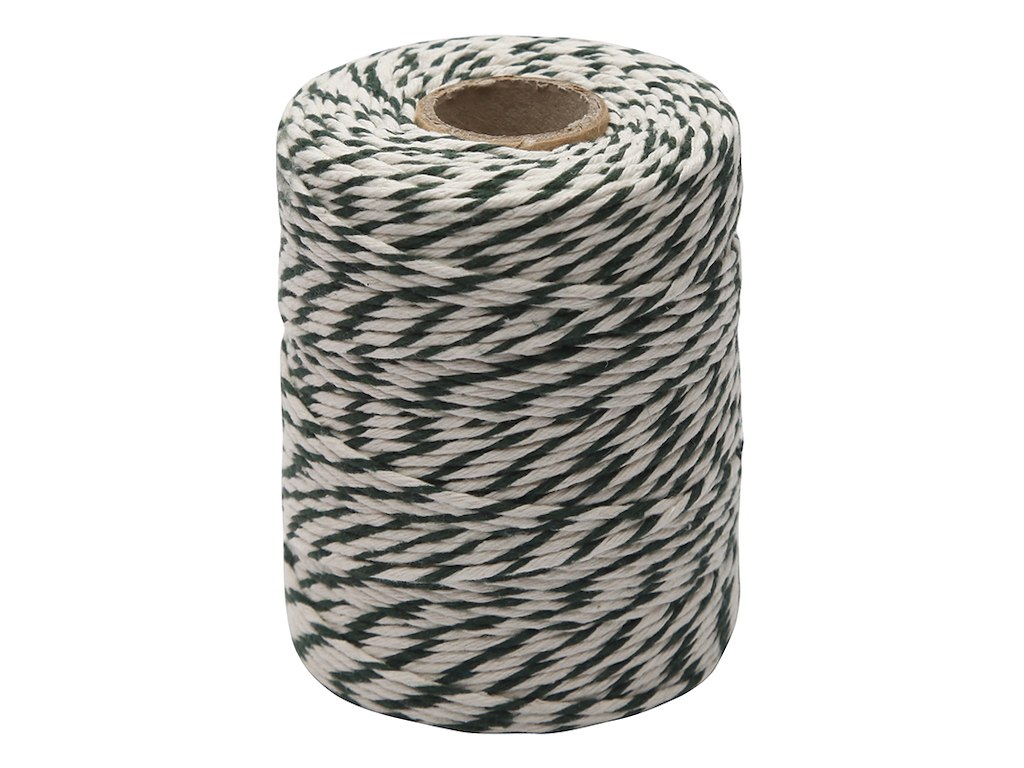 Rullepølsegarn Grøn/hvid 250g