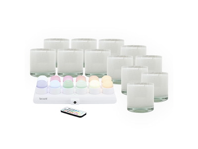 Ljuslykta AYLA Vit m/färg fyrfasljus 12