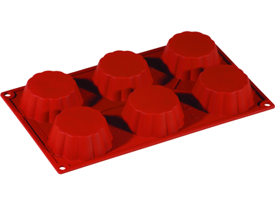 Bakform Silikon 1/3 GN, 6 blommor