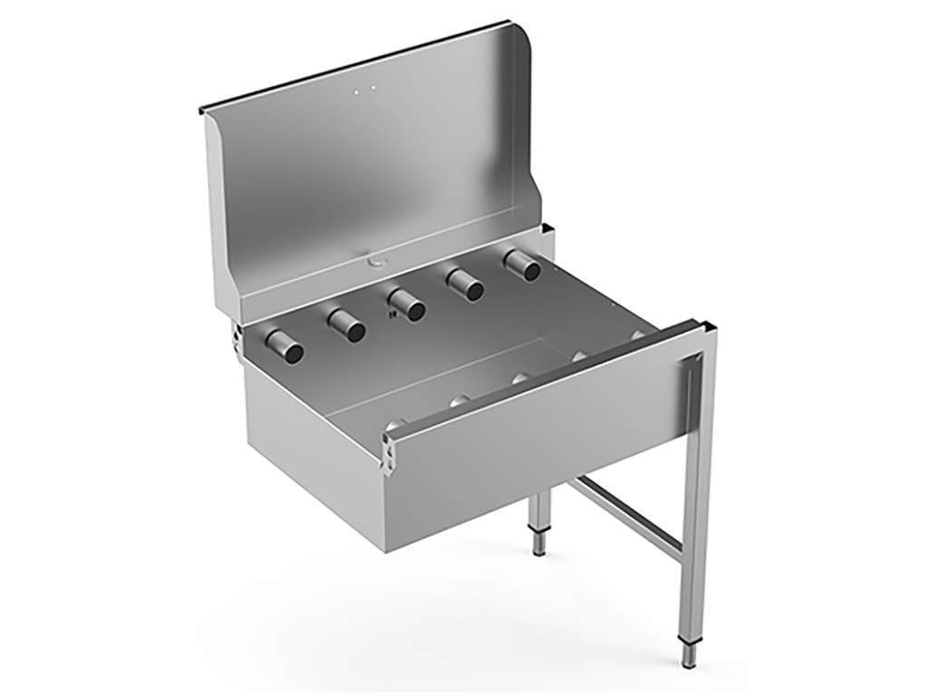 Bassängbana m. stänkskydd kort rl 800mm