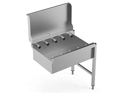 Bassängbana m. stänkskydd kort rl 800mm