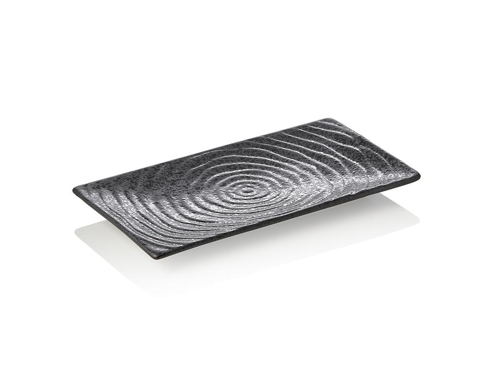 Tallrik i porslin svart strl 23x13x2cm