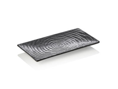 Tallrik i porslin svart strl 23x13x2cm