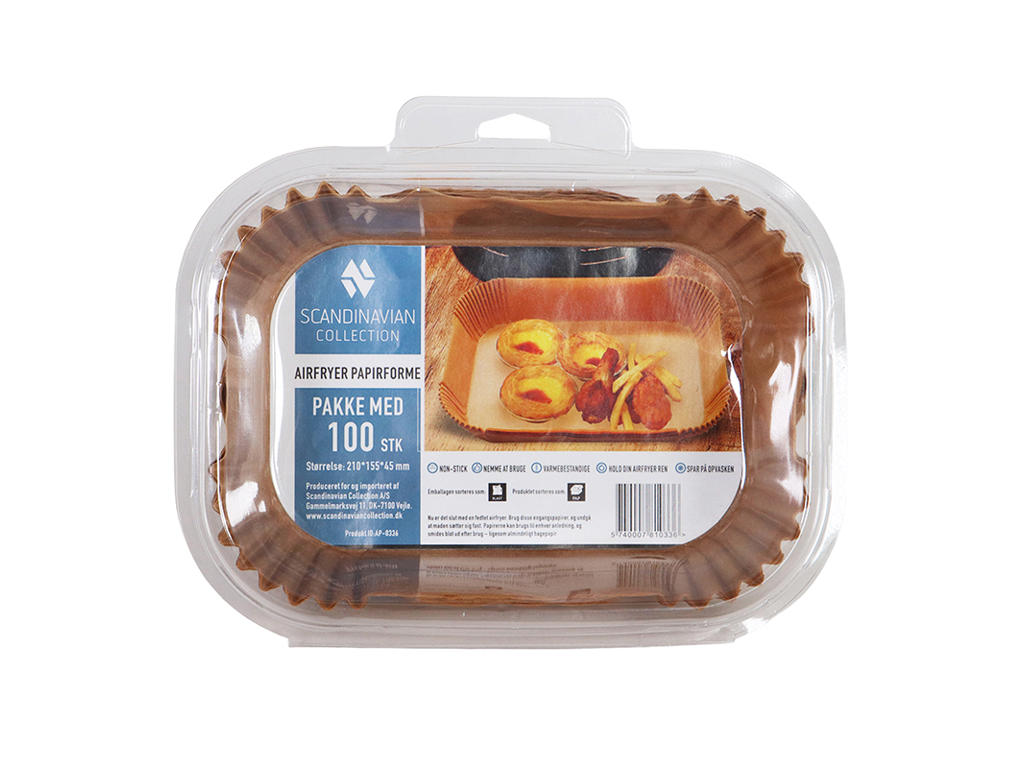 Pappersformer t. Airfryer 22x15 cm 100 st.