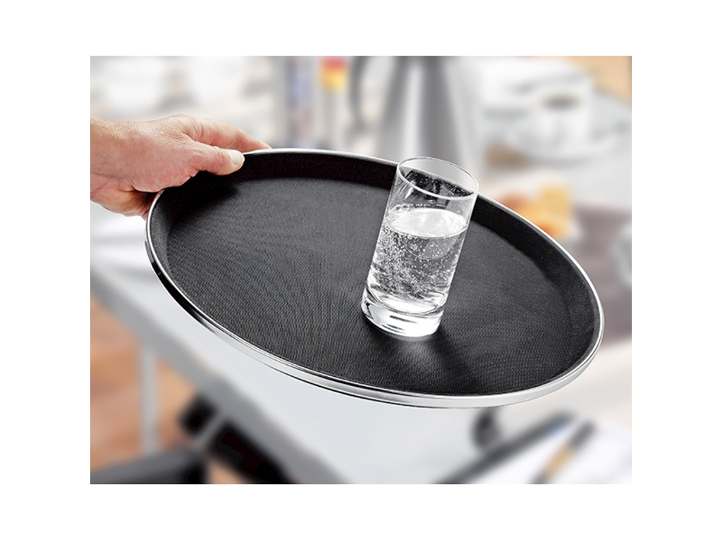 Tjänarbricka Svart Halkskyddande Ø41