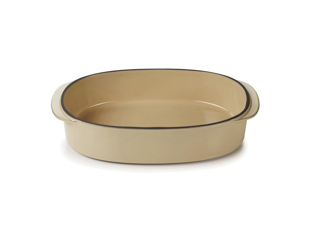 Fat Oval 26x18,5 cm Beige Caractere Culinaire