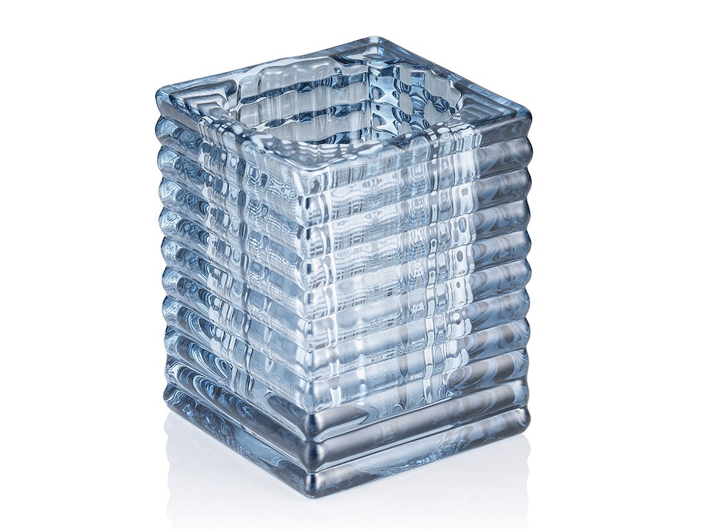 Ljuslykta 7,5x7,5x9,5 cm Glas Kub Ljus B