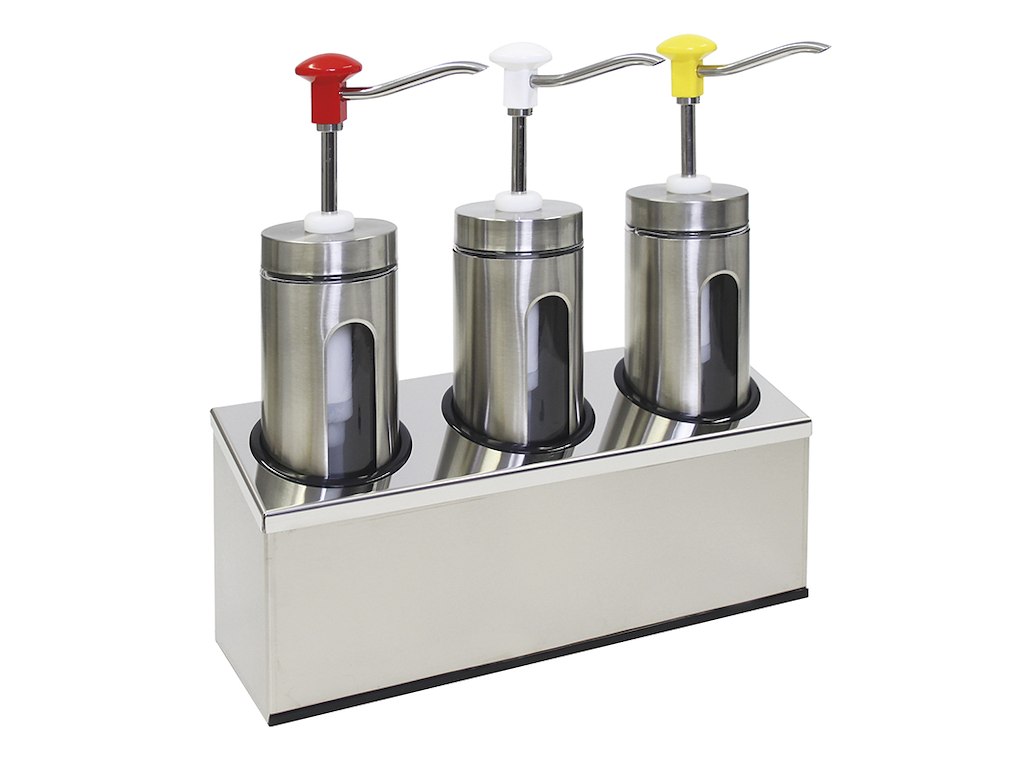 Dispenser - Rostfritt stål - 3x2.0L - 98mm - 443x147x465mm - Med fönster