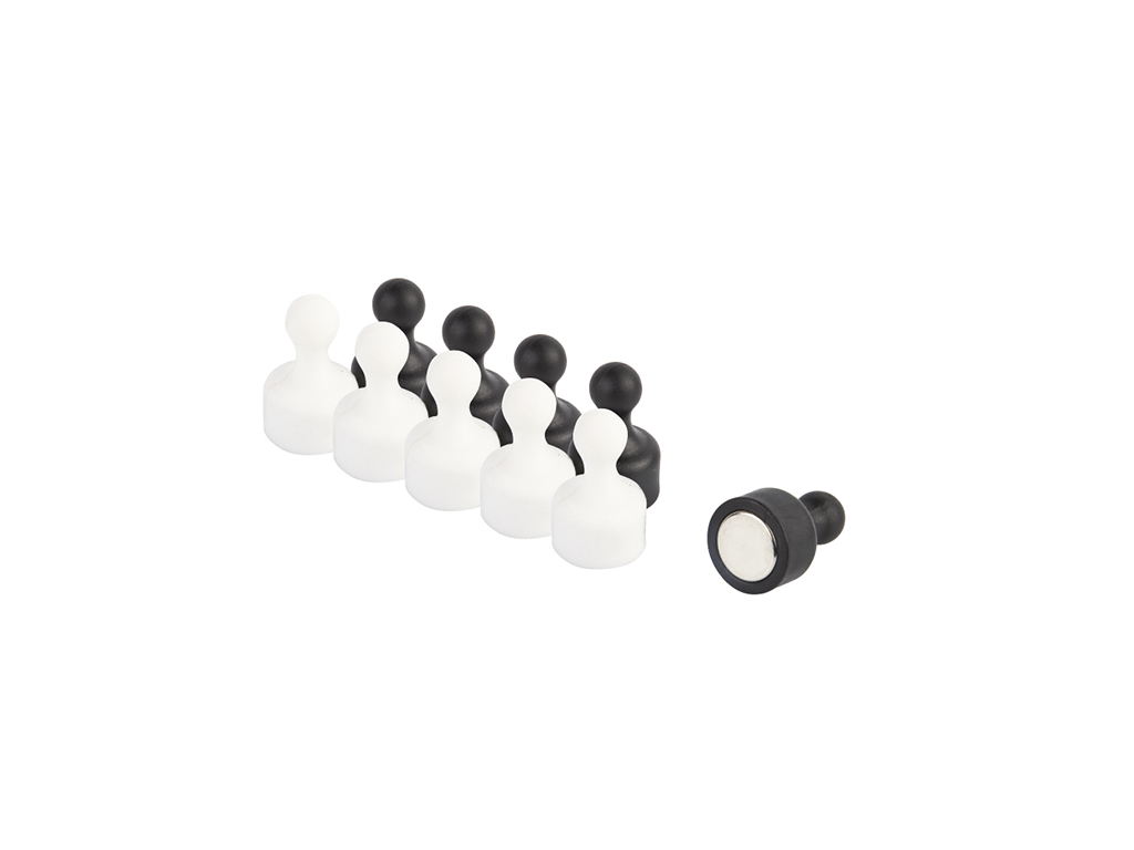 Magnetiska knappar 10-pack svart/vit