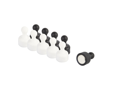 Magnetiska knappar 10-pack svart/vit