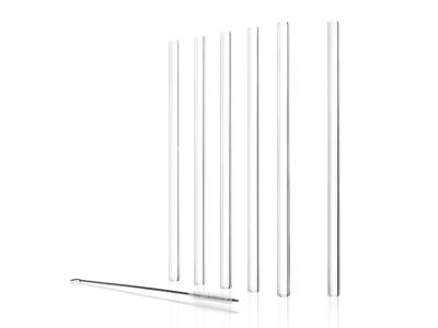 Sugerör - Glas - Klar - 20cm - 9mm - Tål diskmaskin