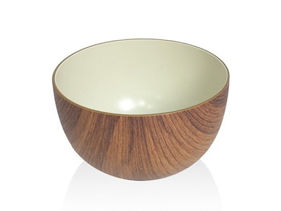 Skål Snack Ø16 cm Trälook/Vit