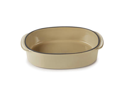 Fat Oval 19x13 cm Beige Caractere Culinaire