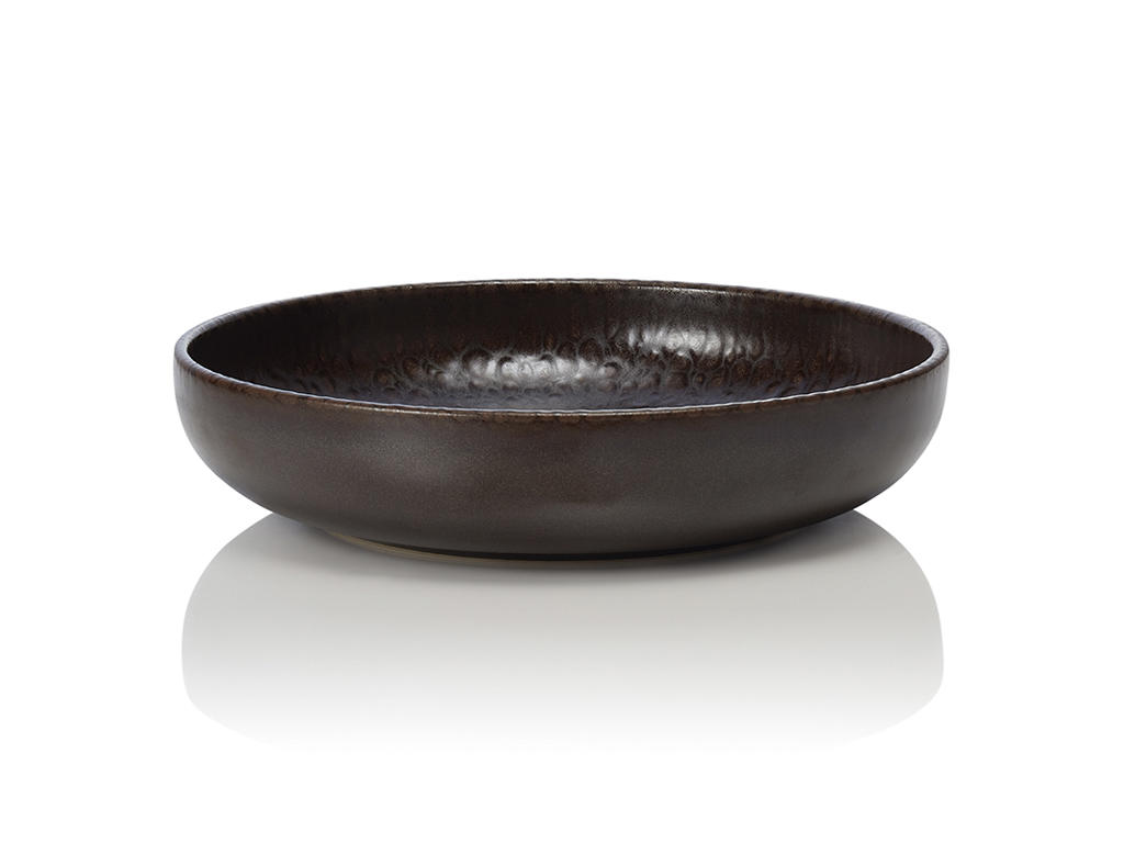 Tallrik i stengods brun str 22x22x5cm