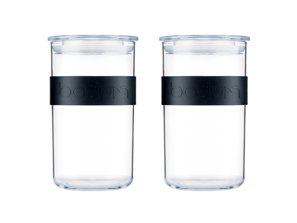 Förvaringsset 1L 2 st Svart gummiband