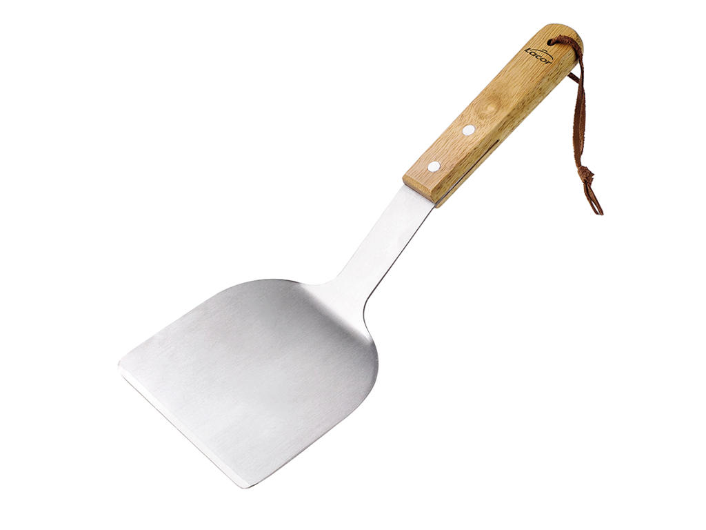 Palett Bred m/trähandtag och läderrem