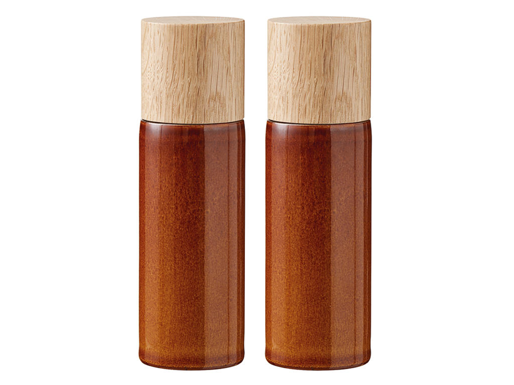 Salt & Peppar set 17 cm Amber BITZ