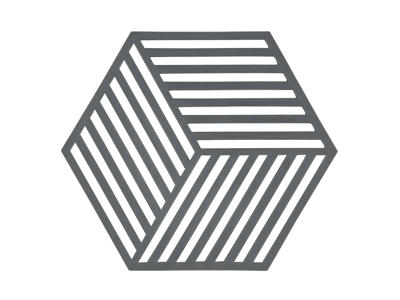 Bordstablett Zone Hexagon 16x14 cm Grå