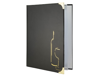 Meny Kort Vin Sort Basic inkl. 4xA4 ficka