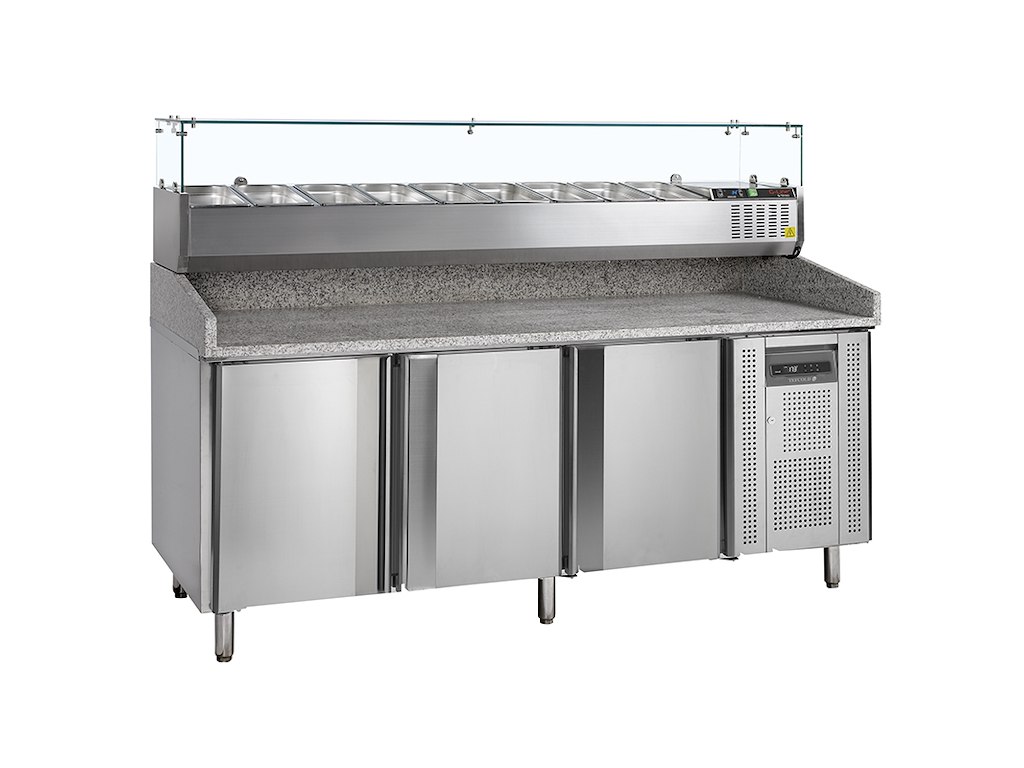 Pizzabord 3 låger m/køleopsats GN1/3 x9